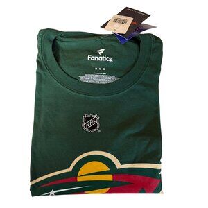 NHL Minnesota Wild T Shirt Mens Size Medium Zucker #16 Green Cotton Hockey NEW